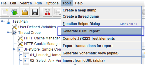 Generate HTML Report option