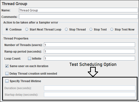 How to schedule a test in JMeter?