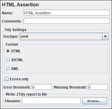 JMeter - HTML Assertion