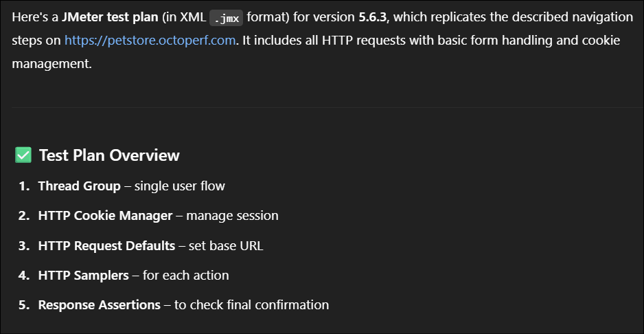 JMeter Script Generation through AI