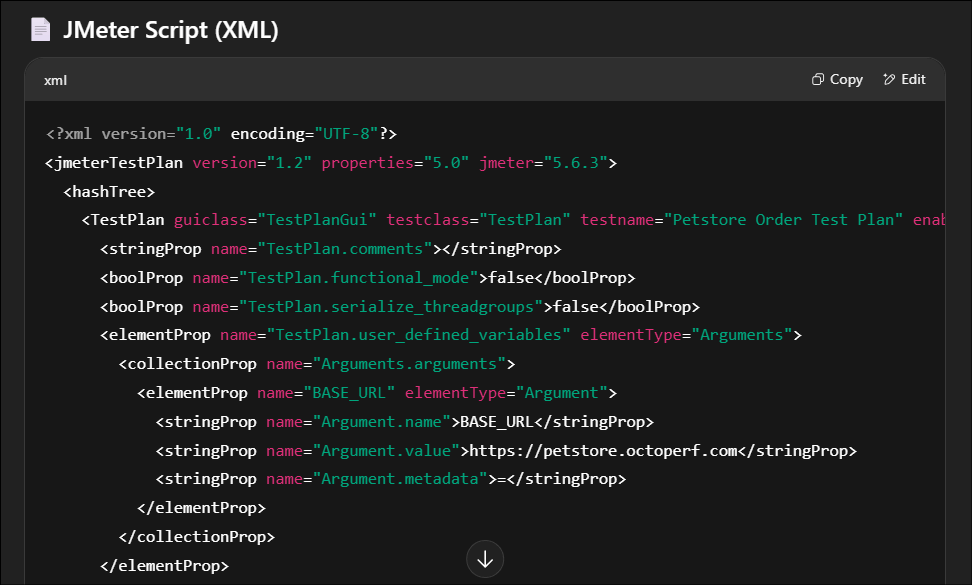 JMeter Script Generation through AI